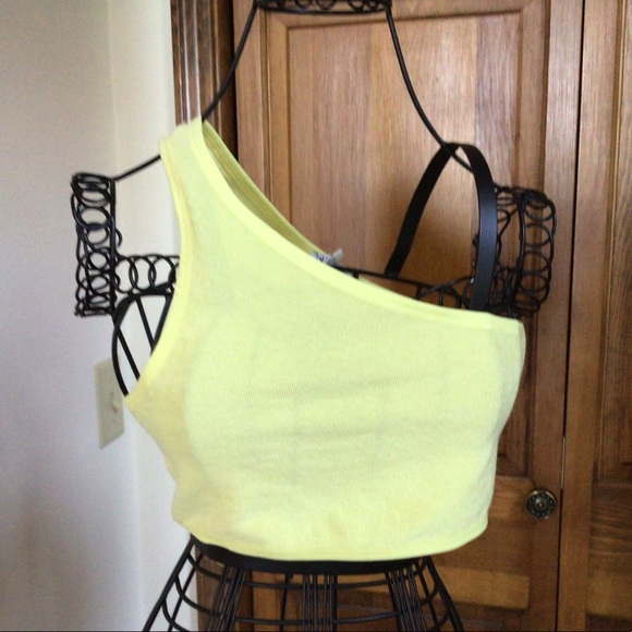 Zara lemon one shoulder crop Top, New with tags, size Small - Picture 6 of 8